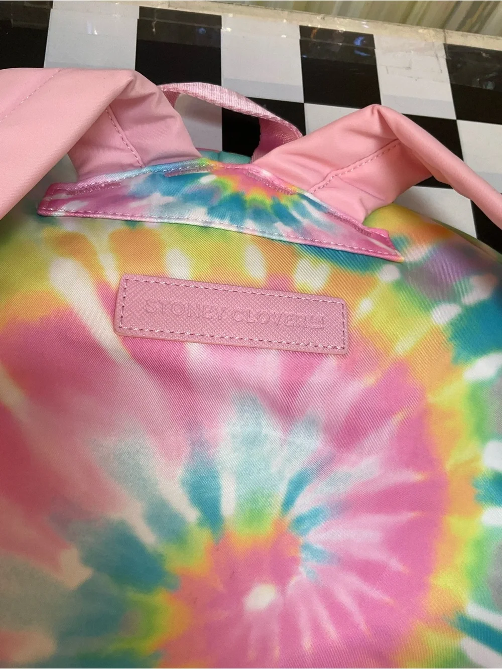 Stoney Clover Lane Pastel Tie-Dye Backpack - Pink, Blue, Yellow, Green